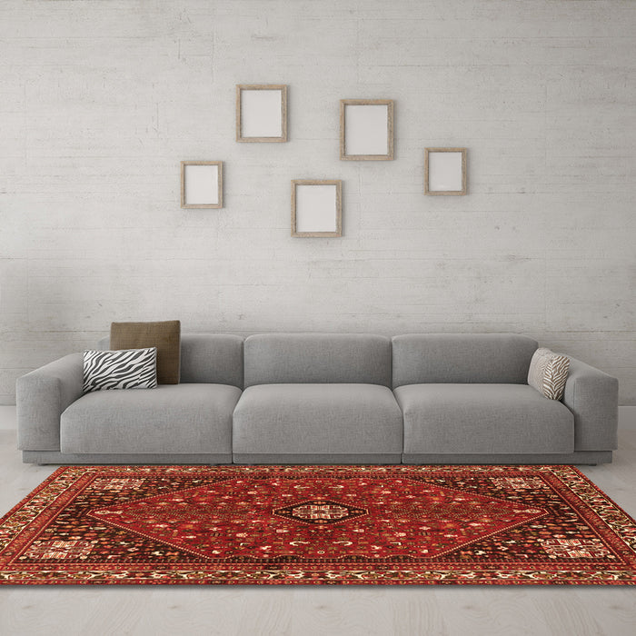 Machine Washable Persian Orange Traditional Area Rugs in a Living Room, wshtr3554org