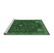 Sideview of Machine Washable Persian Emerald Green Traditional Area Rugs, wshtr3554emgrn