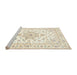 Sideview of Machine Washable Traditional Parchment Beige Rug, wshtr3555