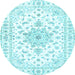 Round Persian Light Blue Traditional Rug, tr3555lblu