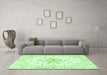 Machine Washable Persian Green Traditional Area Rugs in a Living Room,, wshtr3555grn