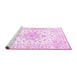 Sideview of Machine Washable Persian Pink Traditional Rug, wshtr3555pnk