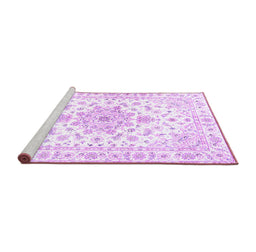 Sideview of Machine Washable Persian Purple Traditional Area Rugs, wshtr3555pur