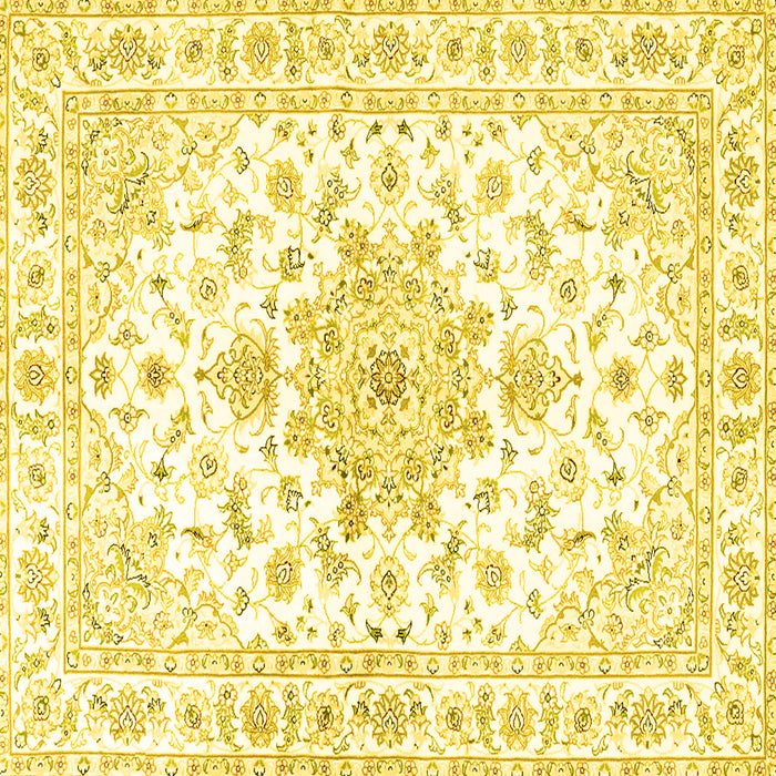 Square Persian Yellow Traditional Rug, tr3555yw