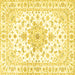 Square Persian Yellow Traditional Rug, tr3555yw