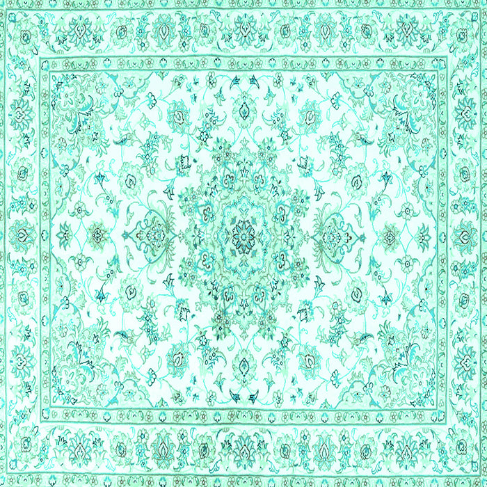 Square Persian Turquoise Traditional Rug, tr3555turq