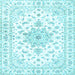Square Machine Washable Persian Light Blue Traditional Rug, wshtr3555lblu