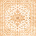 Round Machine Washable Persian Orange Traditional Area Rugs, wshtr3555org