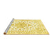 Sideview of Machine Washable Persian Yellow Traditional Rug, wshtr3555yw