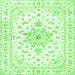 Round Machine Washable Persian Green Traditional Area Rugs, wshtr3555grn