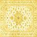 Square Machine Washable Persian Yellow Traditional Rug, wshtr3555yw