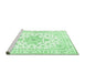 Sideview of Machine Washable Persian Emerald Green Traditional Area Rugs, wshtr3555emgrn