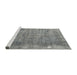 Sideview of Machine Washable Traditional Dark Gray Rug, wshtr3556