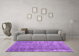 Machine Washable Persian Purple Traditional Area Rugs in a Living Room, wshtr3556pur