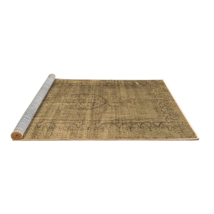 Sideview of Machine Washable Persian Brown Traditional Rug, wshtr3556brn