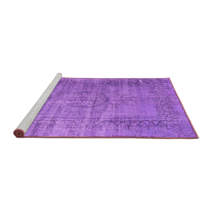 Sideview of Machine Washable Persian Purple Traditional Area Rugs, wshtr3556pur