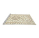 Sideview of Machine Washable Traditional Peach Beige Rug, wshtr3557