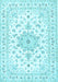 Machine Washable Persian Light Blue Traditional Rug, wshtr3557lblu