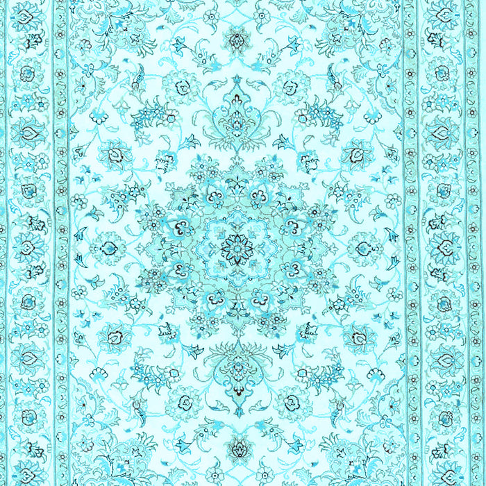 Machine Washable Persian Light Blue Traditional Rug, wshtr3557lblu
