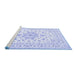 Sideview of Machine Washable Persian Blue Traditional Rug, wshtr3557blu