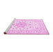 Sideview of Machine Washable Persian Pink Traditional Rug, wshtr3557pnk