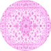 Round Persian Pink Traditional Rug, tr3557pnk