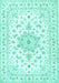 Machine Washable Persian Turquoise Traditional Area Rugs, wshtr3557turq