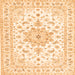 Round Machine Washable Persian Orange Traditional Area Rugs, wshtr3557org