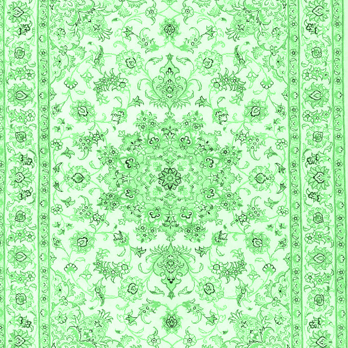 Machine Washable Persian Emerald Green Traditional Area Rugs, wshtr3557emgrn