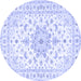 Round Persian Blue Traditional Rug, tr3557blu