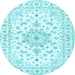 Round Persian Light Blue Traditional Rug, tr3557lblu