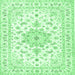 Square Persian Emerald Green Traditional Rug, tr3557emgrn