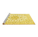 Sideview of Machine Washable Persian Yellow Traditional Rug, wshtr3557yw