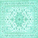 Square Machine Washable Persian Turquoise Traditional Area Rugs, wshtr3557turq