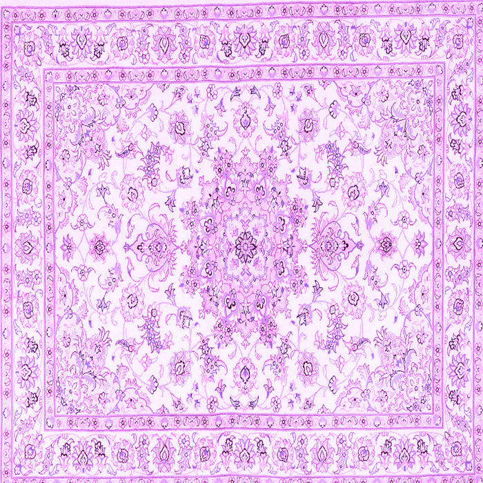 Square Machine Washable Persian Purple Traditional Area Rugs, wshtr3557pur