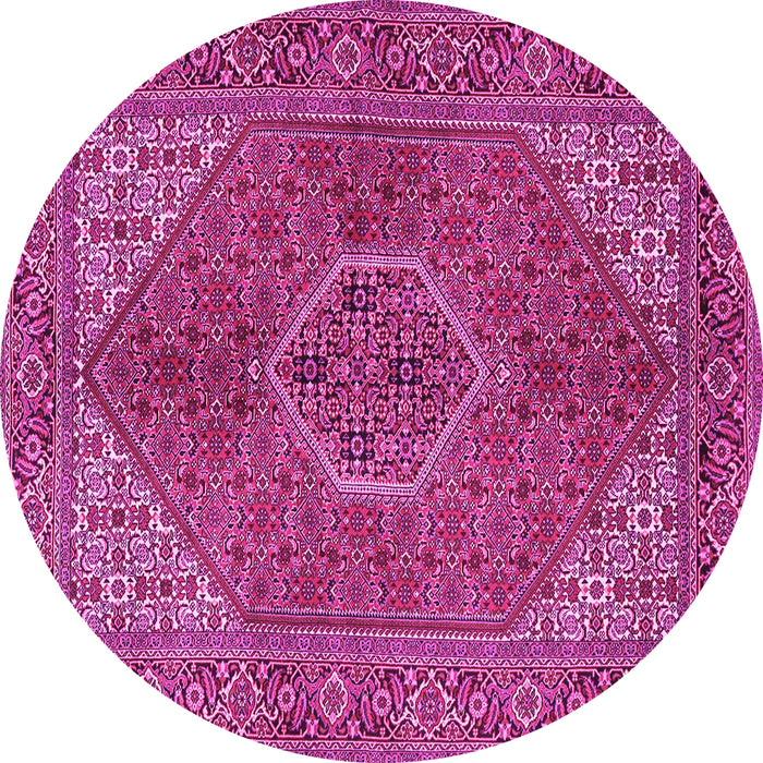 Round Machine Washable Persian Pink Traditional Rug, wshtr3558pnk