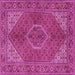 Square Machine Washable Persian Pink Traditional Rug, wshtr3558pnk