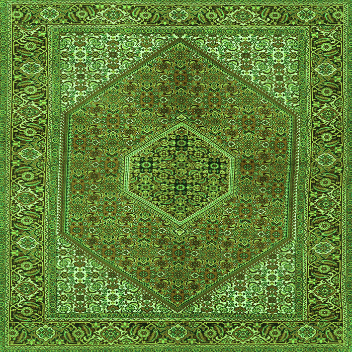 Round Machine Washable Persian Green Traditional Area Rugs, wshtr3558grn