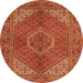 Machine Washable Persian Orange Traditional Area Rugs, wshtr3558org