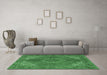 Machine Washable Persian Emerald Green Traditional Area Rugs in a Living Room,, wshtr3558emgrn