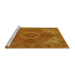 Sideview of Machine Washable Persian Yellow Traditional Rug, wshtr3558yw