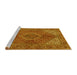 Sideview of Machine Washable Persian Yellow Traditional Rug, wshtr3558yw