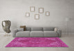 Machine Washable Persian Pink Traditional Rug in a Living Room, wshtr3558pnk