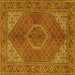 Square Persian Yellow Traditional Rug, tr3558yw