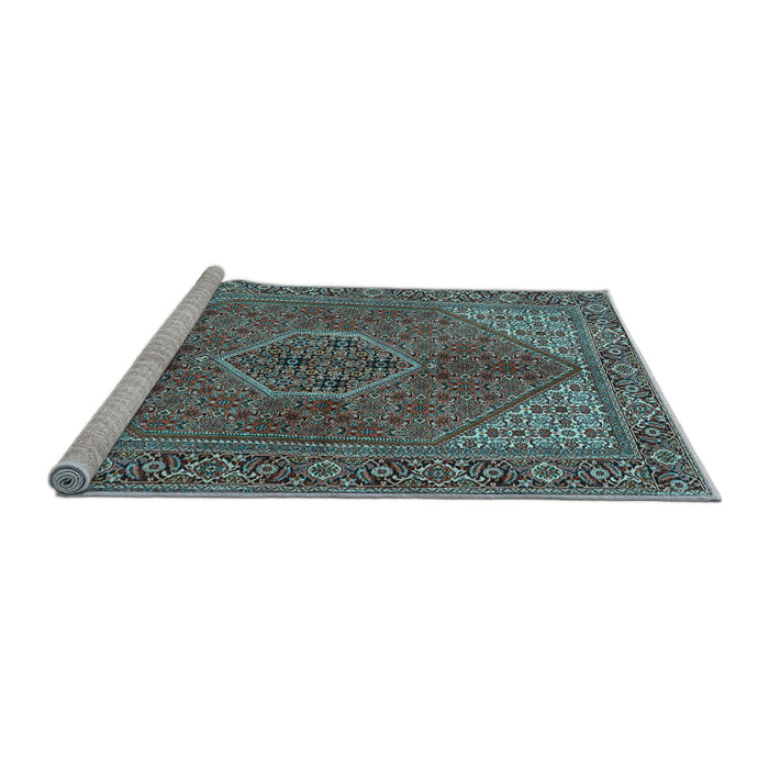 Sideview of Machine Washable Persian Light Blue Traditional Rug, wshtr3558lblu
