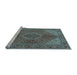 Sideview of Machine Washable Persian Light Blue Traditional Rug, wshtr3558lblu