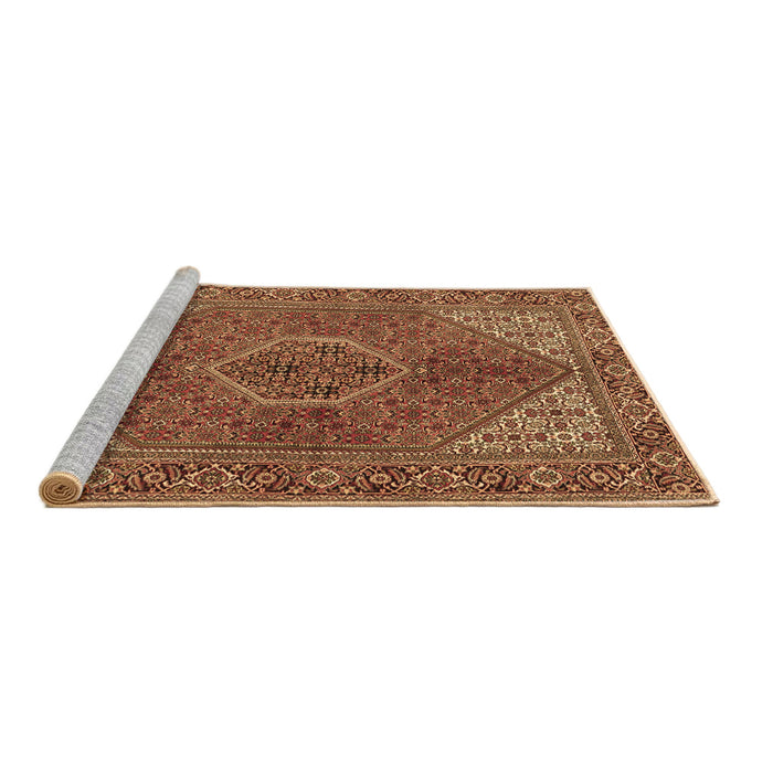 Sideview of Machine Washable Persian Brown Traditional Rug, wshtr3558brn