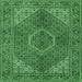 Square Persian Emerald Green Traditional Rug, tr3558emgrn
