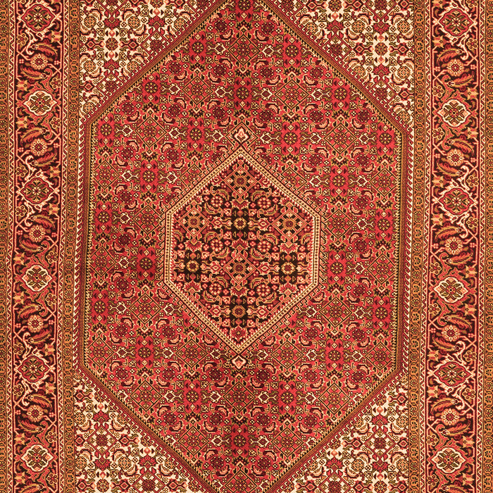 Serging Thickness of Machine Washable Persian Orange Traditional Area Rugs, wshtr3558org