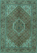 Machine Washable Persian Turquoise Traditional Area Rugs, wshtr3558turq